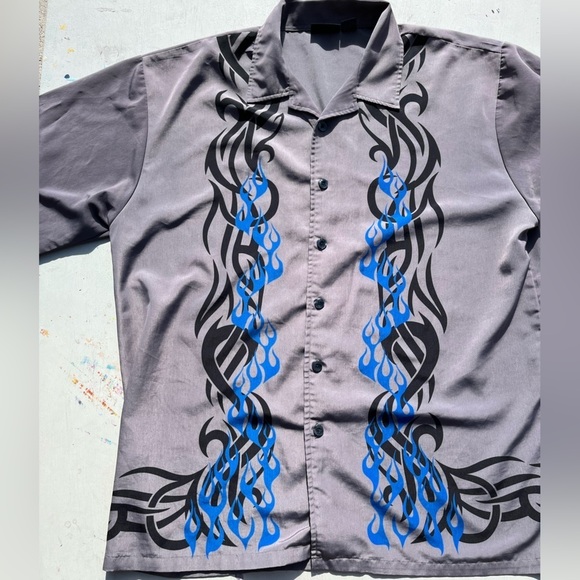 Men's MT:2 Shirt Multicolor Bowling 2XL Rockabilly Greaser 50s Biker Y2K Button - Picture 5 of 11